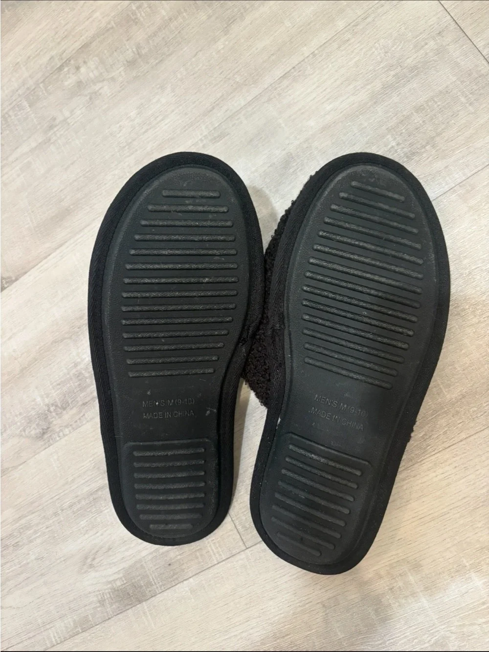 True Religion Black Sherpa Slippers with Red Horseshoe Accent